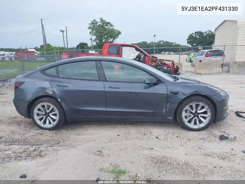 2023 Tesla Model 3 Rear-Wheel Drive VIN: 5YJ3E1EA2PF431330 Lot: 42628341