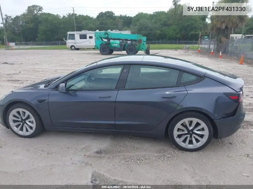 2023 Tesla Model 3 Rear-Wheel Drive VIN: 5YJ3E1EA2PF431330 Lot: 42628341