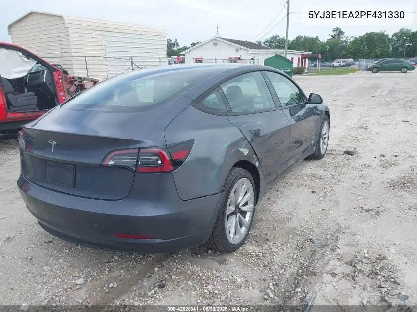 2023 Tesla Model 3 Rear-Wheel Drive VIN: 5YJ3E1EA2PF431330 Lot: 42628341