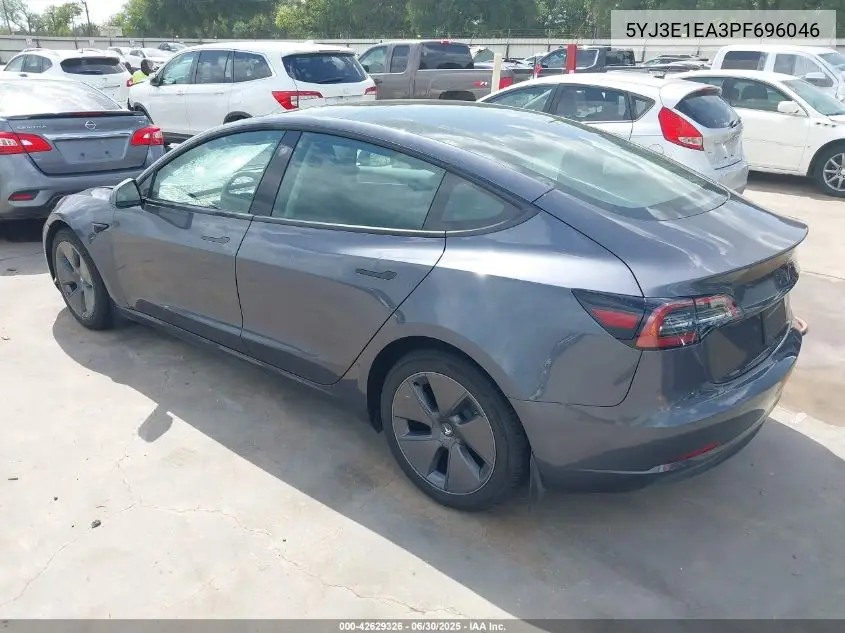 2023 Tesla Model 3 Rear-Wheel Drive VIN: 5YJ3E1EA3PF696046 Lot: 42629326