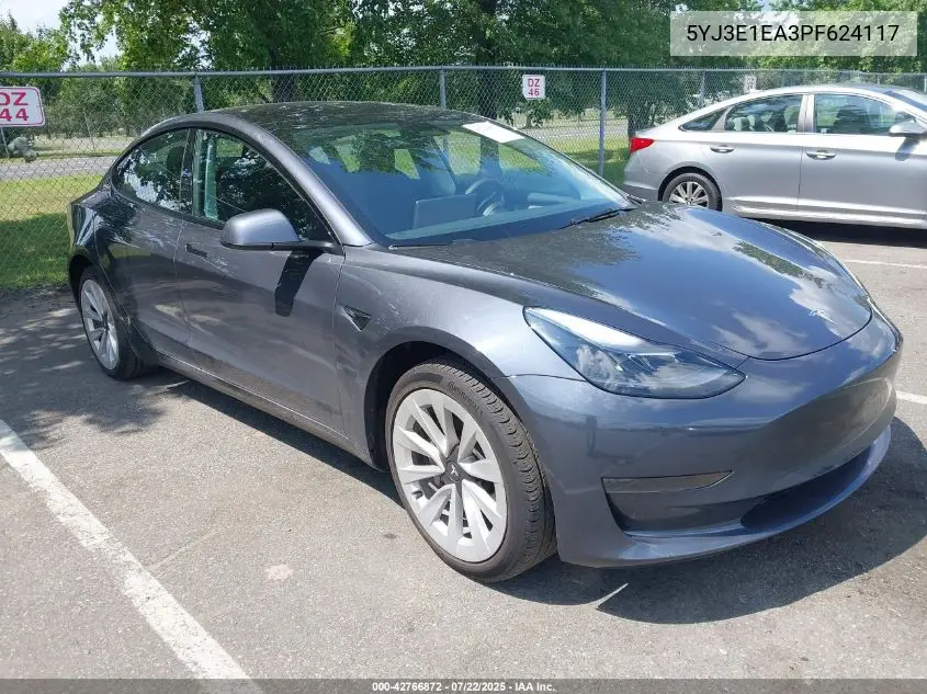 2023 Tesla Model 3 Rear-Wheel Drive VIN: 5YJ3E1EA3PF624117 Lot: 42766872