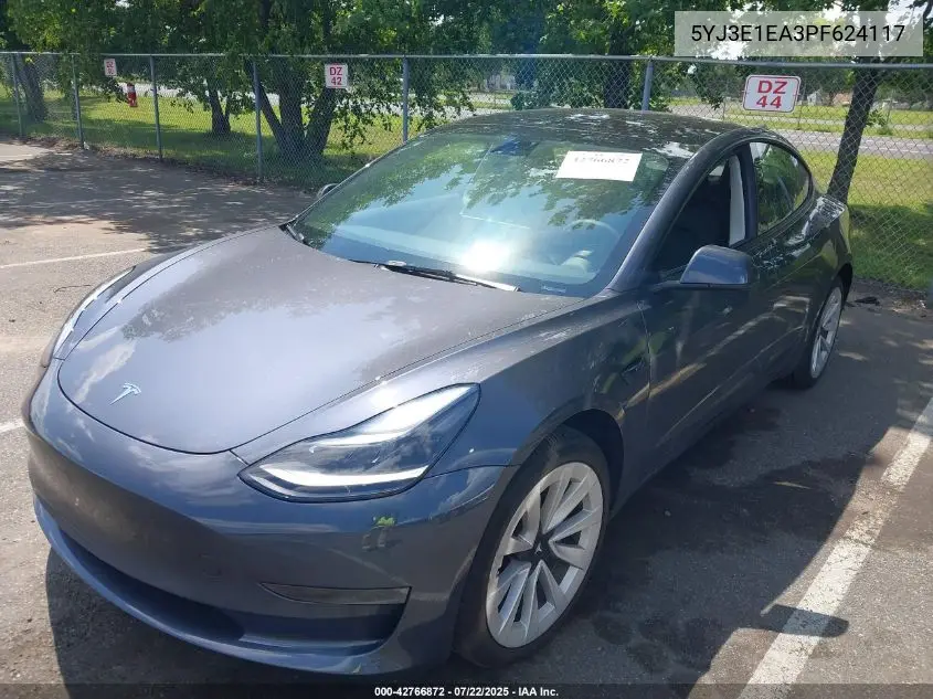 2023 Tesla Model 3 Rear-Wheel Drive VIN: 5YJ3E1EA3PF624117 Lot: 42766872
