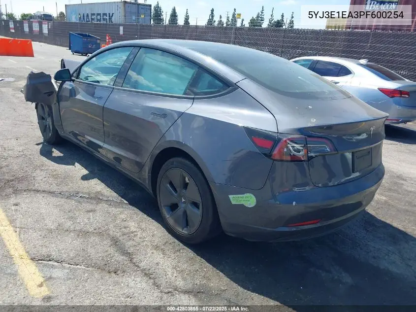 2023 Tesla Model 3 Rear-Wheel Drive VIN: 5YJ3E1EA3PF600254 Lot: 42803855