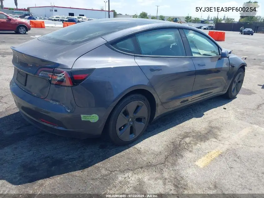 2023 Tesla Model 3 Rear-Wheel Drive VIN: 5YJ3E1EA3PF600254 Lot: 42803855