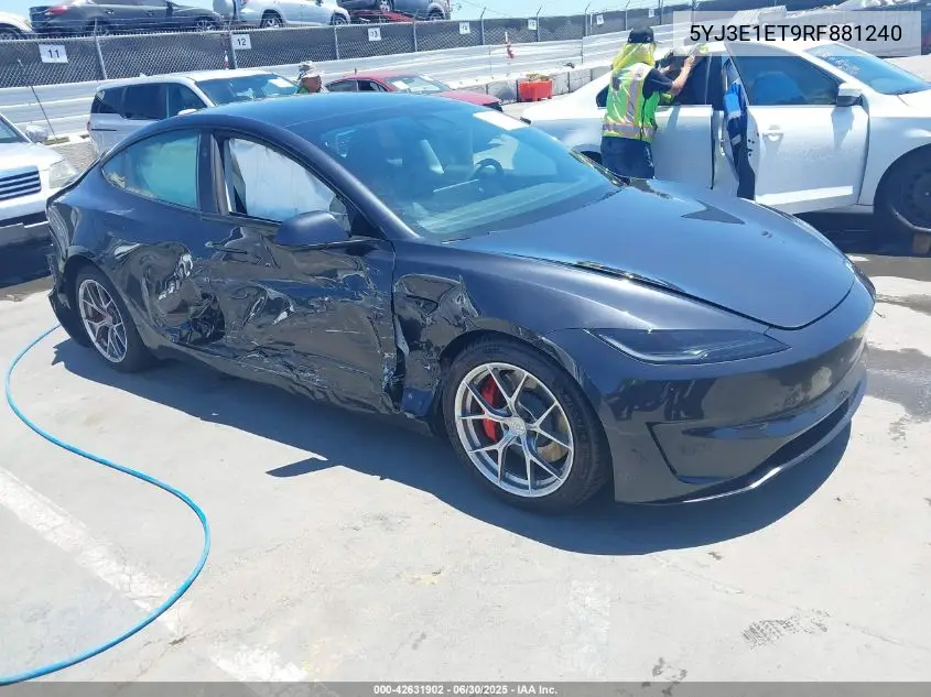2024 Tesla Model 3 Performance All-Wheel Drive VIN: 5YJ3E1ET9RF881240 Lot: 42631902