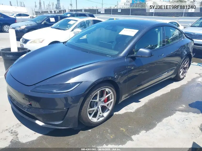 2024 Tesla Model 3 Performance All-Wheel Drive VIN: 5YJ3E1ET9RF881240 Lot: 42631902