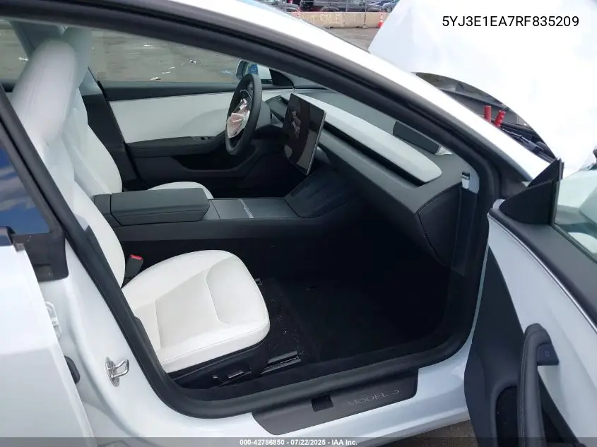 2024 Tesla Model 3 Long Range Dual Motor All-Wheel Drive/Rear-Wheel Drive VIN: 5YJ3E1EA7RF835209 Lot: 42786850