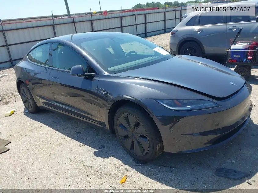 2025 Tesla Model 3 Long Range All-Wheel Drive VIN: 5YJ3E1EB6SF924607 Lot: 42255758