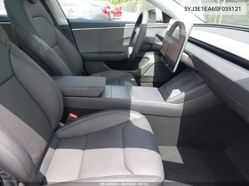 2025 Tesla Model 3 Long Range Rear-Wheel Drive VIN: 5YJ3E1EA6SF035121 Lot: 42600213