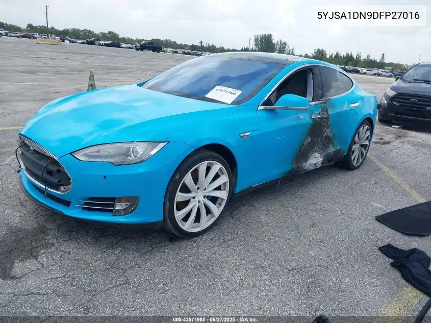2013 Tesla Model S VIN: 5YJSA1DN9DFP27016 Lot: 42571980