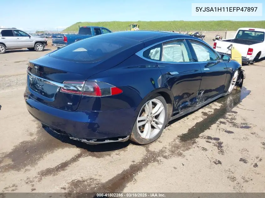 2014 Tesla Model S P85 VIN: 5YJSA1H11EFP47897 Lot: 41802285