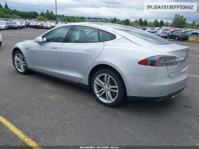2014 Tesla Model S VIN: 5YJSA1S13EFP53662 Lot: 42249930