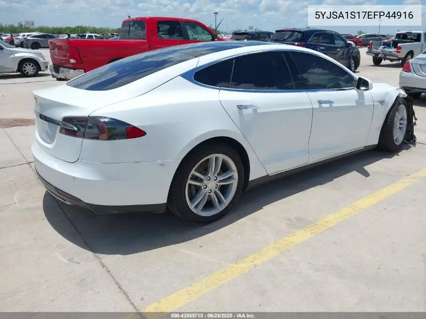 2014 Tesla Model S VIN: 5YJSA1S17EFP44916 Lot: 42585710