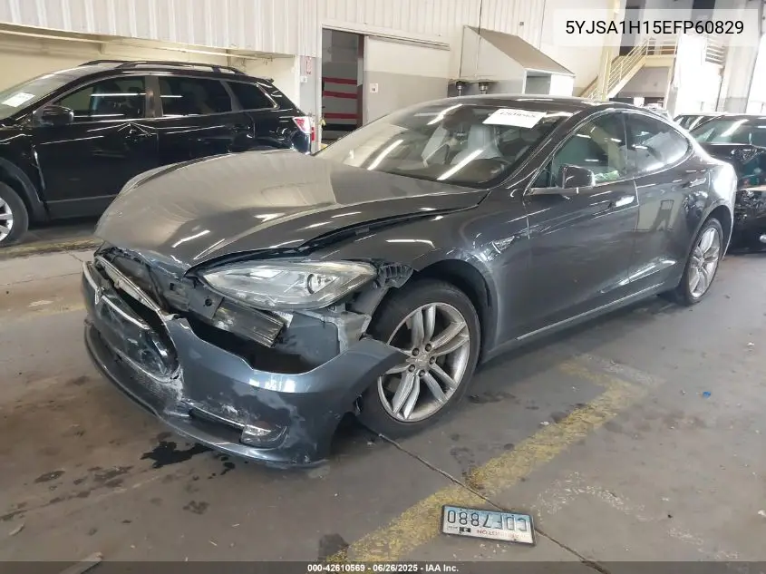 2014 Tesla Model S P85 VIN: 5YJSA1H15EFP60829 Lot: 42610569