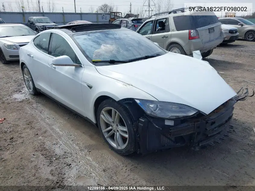 2015 Tesla Model S 70D/85D/P85D VIN: 5YJSA1S22FF098002 Lot: 12289166