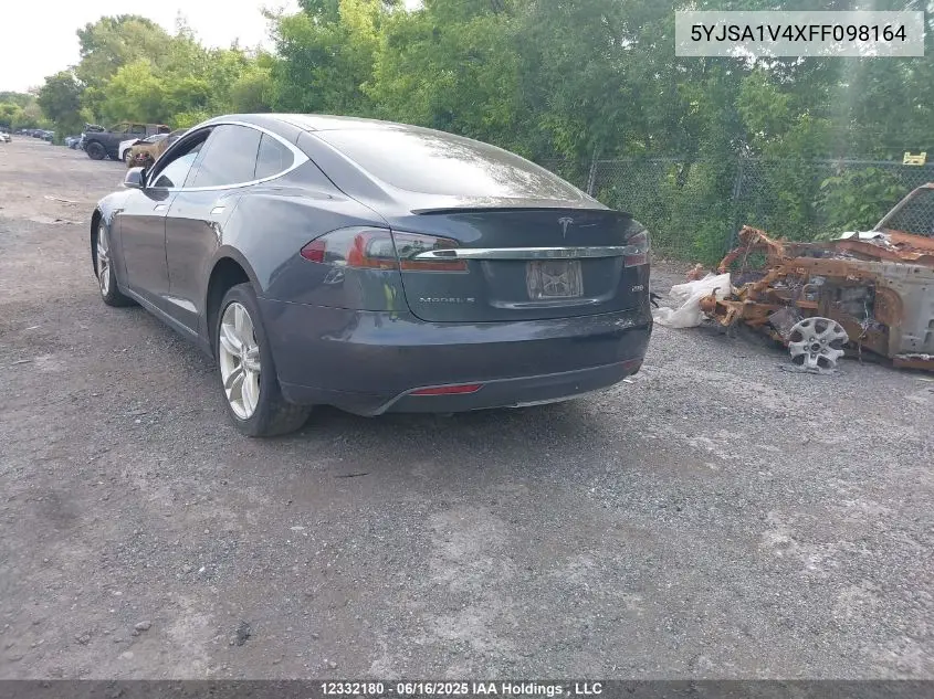 2015 Tesla Model S 85D/P85D VIN: 5YJSA1V4XFF098164 Lot: 12332180