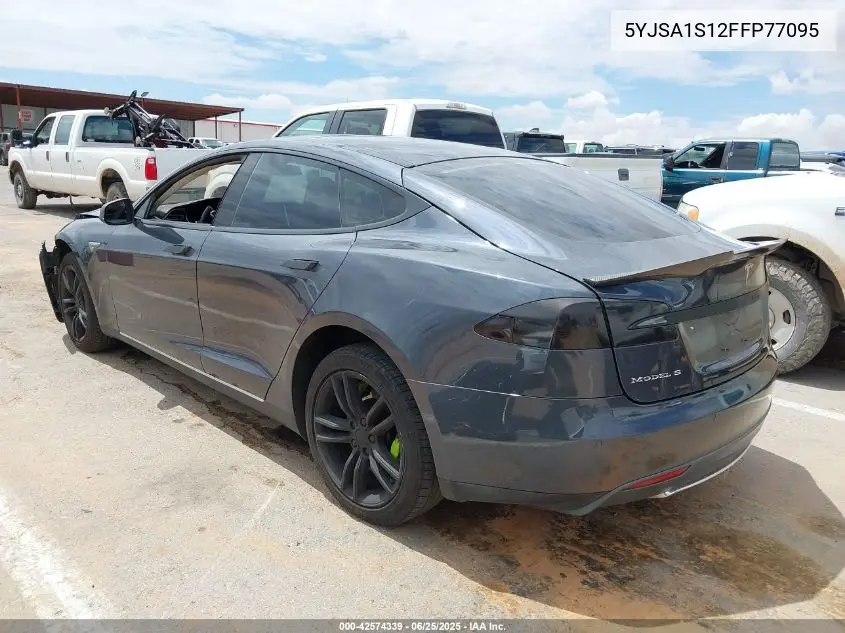 2015 Tesla Model S 60/70/85 VIN: 5YJSA1S12FFP77095 Lot: 42574339