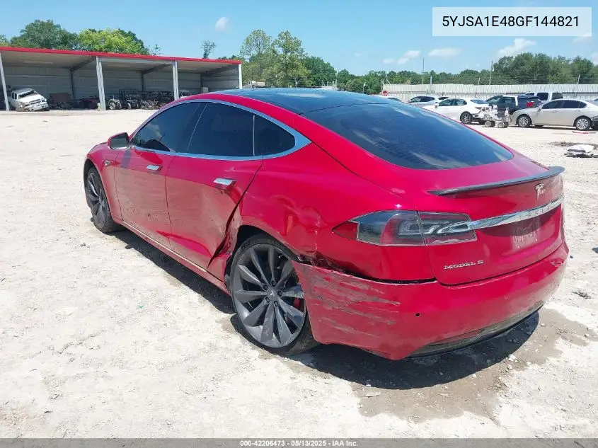 2016 Tesla Model S 90D/P100D/P85D/P90D VIN: 5YJSA1E48GF144821 Lot: 42206473