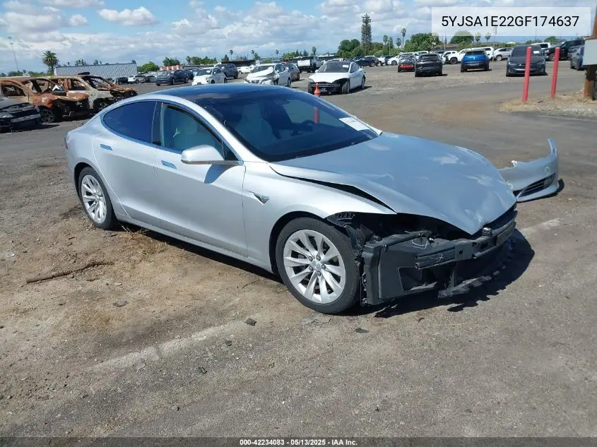 2016 Tesla Model S 60D/70D/75D/85D/90D VIN: 5YJSA1E22GF174637 Lot: 42234083