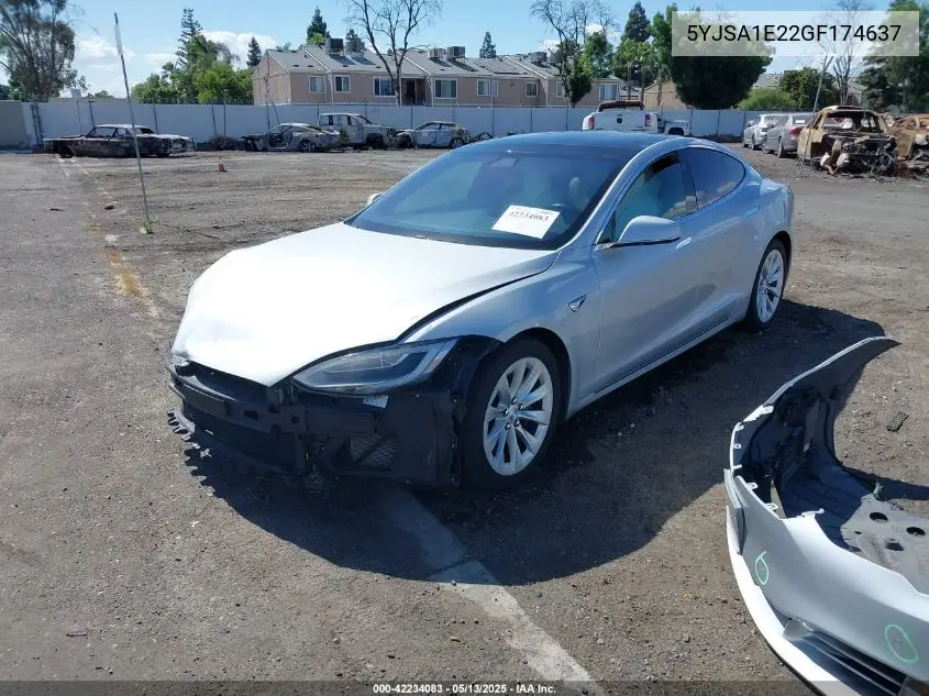 2016 Tesla Model S 60D/70D/75D/85D/90D VIN: 5YJSA1E22GF174637 Lot: 42234083