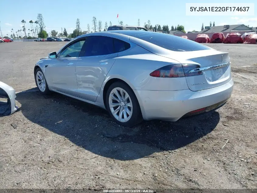 2016 Tesla Model S 60D/70D/75D/85D/90D VIN: 5YJSA1E22GF174637 Lot: 42234083