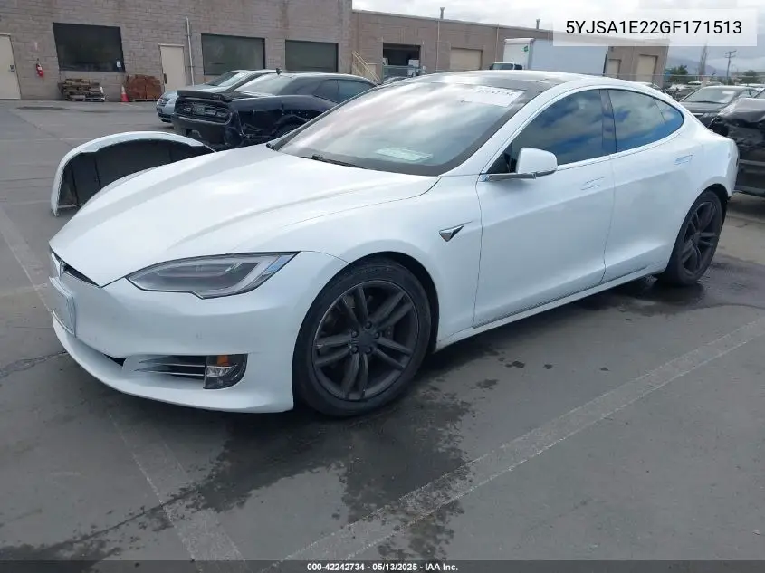 2016 Tesla Model S 60D/70D/75D/85D/90D VIN: 5YJSA1E22GF171513 Lot: 42242734