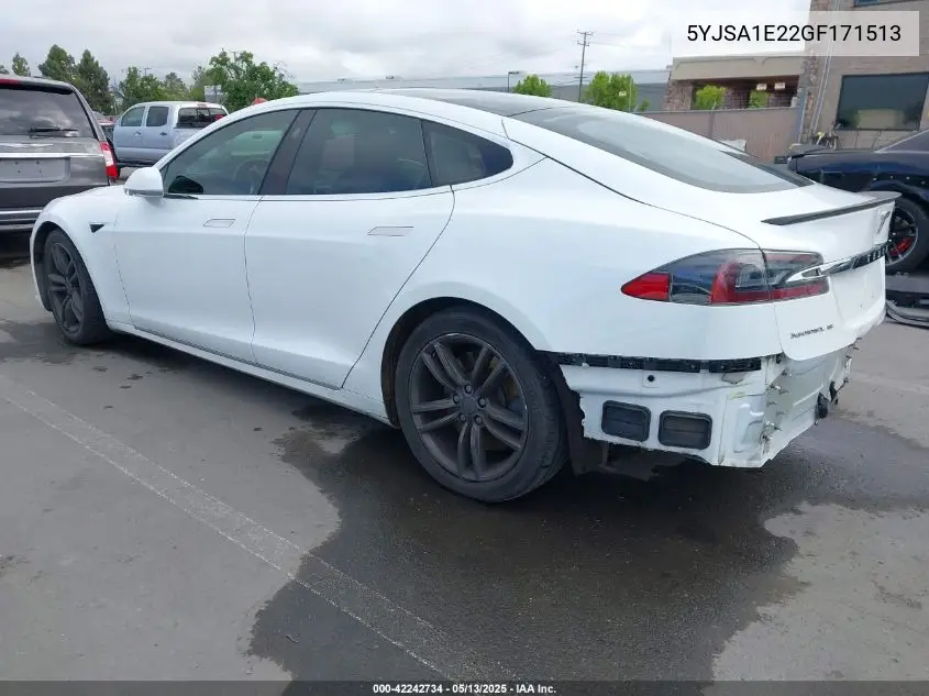2016 Tesla Model S 60D/70D/75D/85D/90D VIN: 5YJSA1E22GF171513 Lot: 42242734