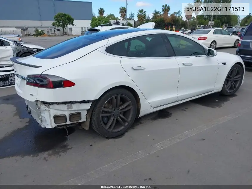 2016 Tesla Model S 60D/70D/75D/85D/90D VIN: 5YJSA1E22GF171513 Lot: 42242734