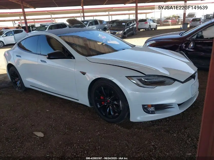 2016 Tesla Model S 60D/70D/75D/85D/90D VIN: 5YJSA1E22GF149639 Lot: 42583167