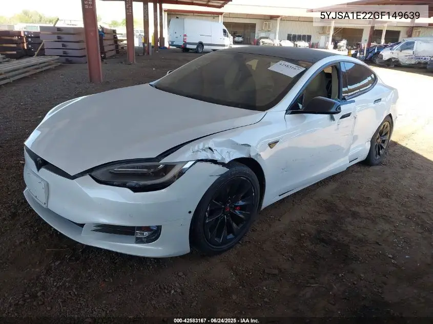 2016 Tesla Model S 60D/70D/75D/85D/90D VIN: 5YJSA1E22GF149639 Lot: 42583167