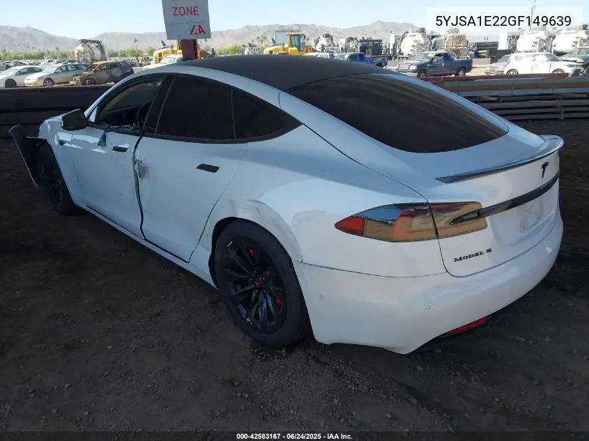 2016 Tesla Model S 60D/70D/75D/85D/90D VIN: 5YJSA1E22GF149639 Lot: 42583167