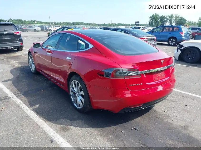 2016 Tesla Model S 90D/P100D/P85D/P90D VIN: 5YJSA1E4XGF171244 Lot: 42584589