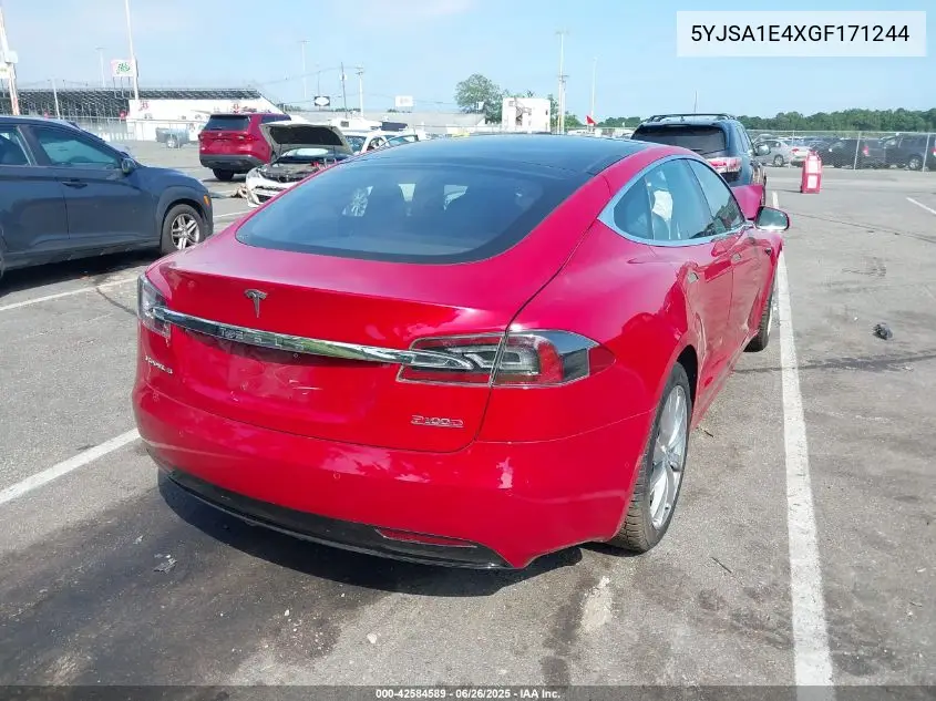 2016 Tesla Model S 90D/P100D/P85D/P90D VIN: 5YJSA1E4XGF171244 Lot: 42584589
