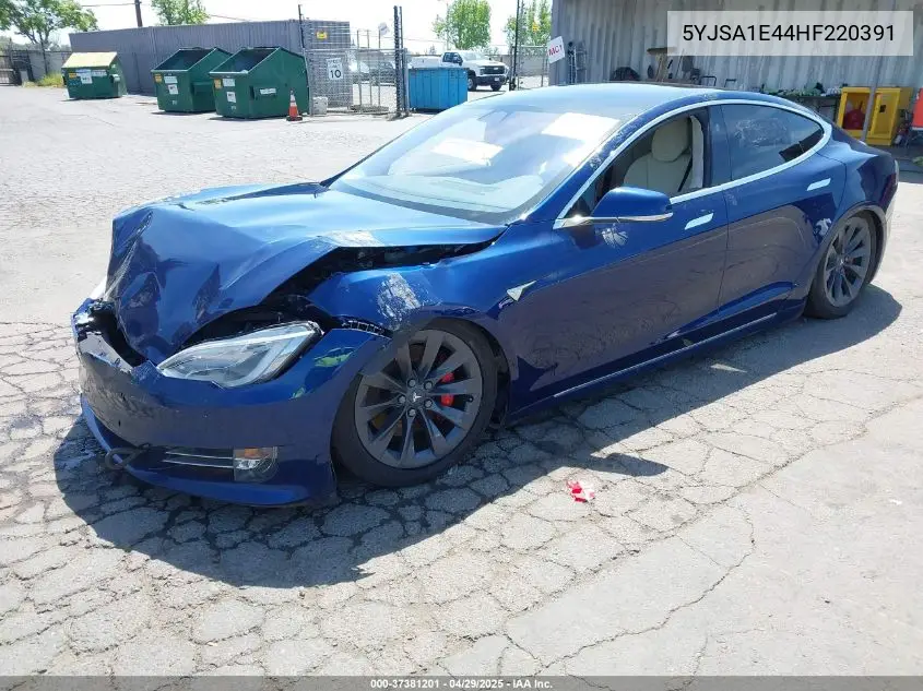2017 Tesla Model S 60D/75D/90D/P100D/100D VIN: 5YJSA1E44HF220391 Lot: 37381201