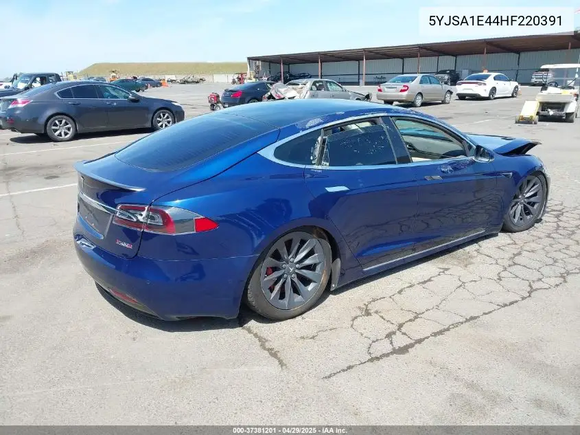 2017 Tesla Model S 60D/75D/90D/P100D/100D VIN: 5YJSA1E44HF220391 Lot: 37381201