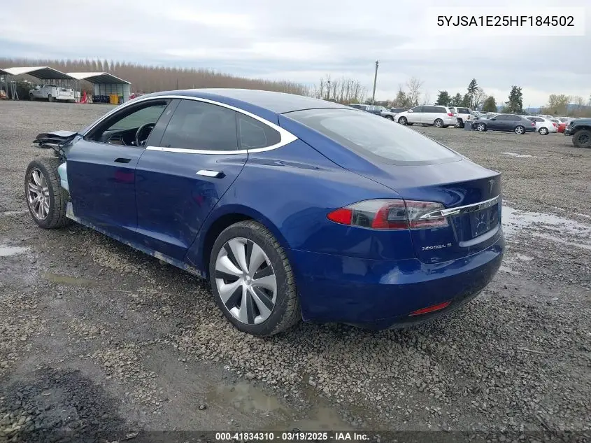 2017 Tesla Model S 100D/60D/75D/90D/P100D VIN: 5YJSA1E25HF184502 Lot: 41834310