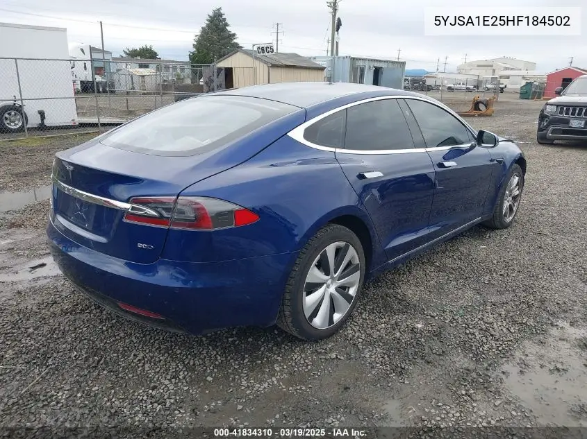 2017 Tesla Model S 100D/60D/75D/90D/P100D VIN: 5YJSA1E25HF184502 Lot: 41834310