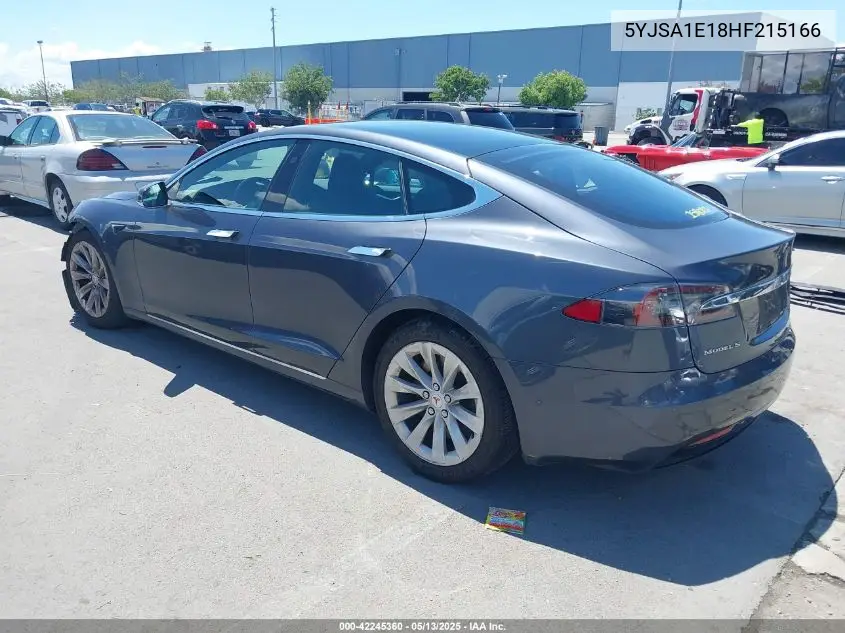 2017 Tesla Model S 60/75 VIN: 5YJSA1E18HF215166 Lot: 42245360