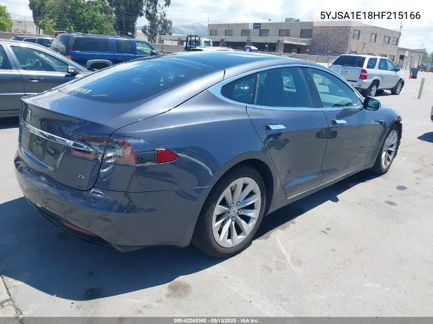 2017 Tesla Model S 60/75 VIN: 5YJSA1E18HF215166 Lot: 42245360