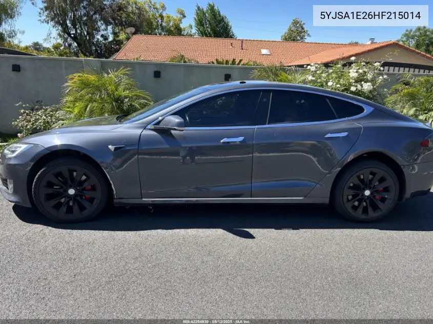 2017 Tesla Model S 100D/60D/75D/90D/P100D VIN: 5YJSA1E26HF215014 Lot: 42254930