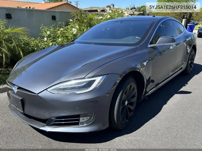 2017 Tesla Model S 100D/60D/75D/90D/P100D VIN: 5YJSA1E26HF215014 Lot: 42254930