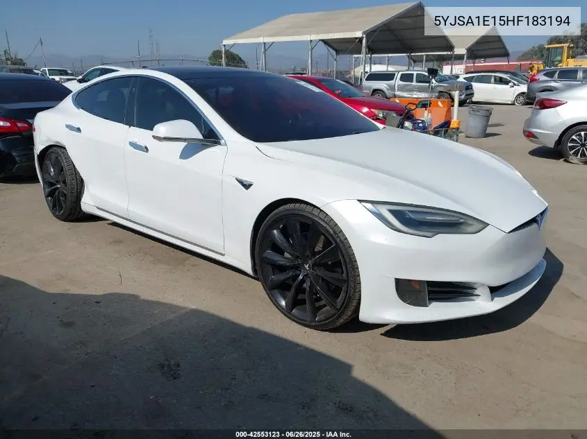 2017 Tesla Model S 60/75 VIN: 5YJSA1E15HF183194 Lot: 42553123