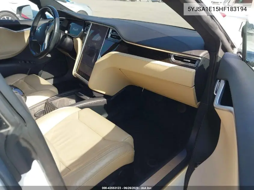 2017 Tesla Model S 60/75 VIN: 5YJSA1E15HF183194 Lot: 42553123