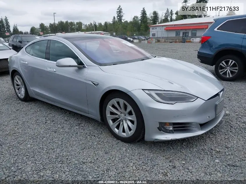 2017 Tesla Model S 60/75 VIN: 5YJSA1E11HF217633 Lot: 42586913