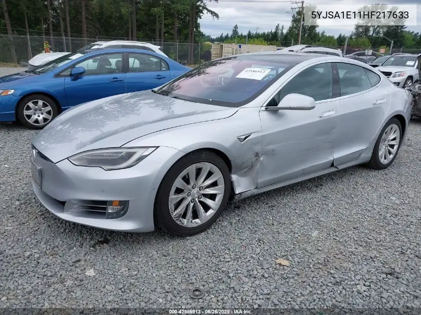 2017 Tesla Model S 60/75 VIN: 5YJSA1E11HF217633 Lot: 42586913