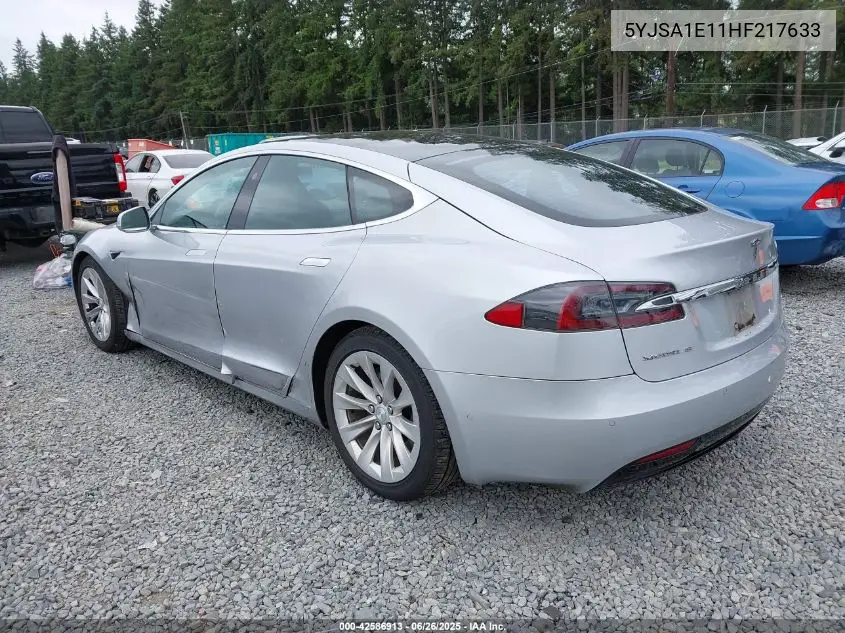 2017 Tesla Model S 60/75 VIN: 5YJSA1E11HF217633 Lot: 42586913