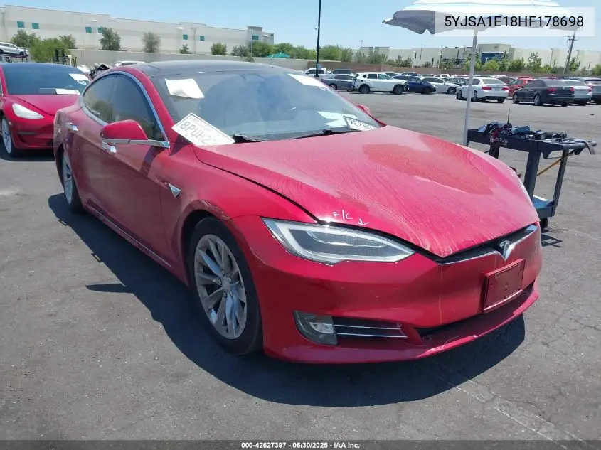 2017 Tesla Model S 60/75 VIN: 5YJSA1E18HF178698 Lot: 42627397