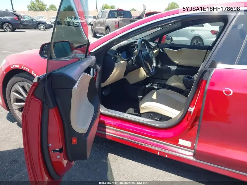 2017 Tesla Model S 60/75 VIN: 5YJSA1E18HF178698 Lot: 42627397