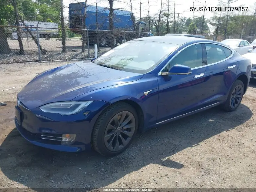 2020 Tesla Model S VIN: 5YJSA1E28LF379857 Lot: 42589665