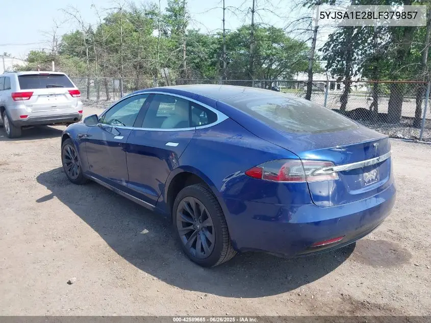 2020 Tesla Model S VIN: 5YJSA1E28LF379857 Lot: 42589665
